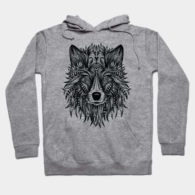 Wolf Head Design Hoodie by LR_Collections